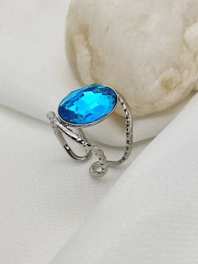 δαχτυλίδι με μπλε πέτρα hestia