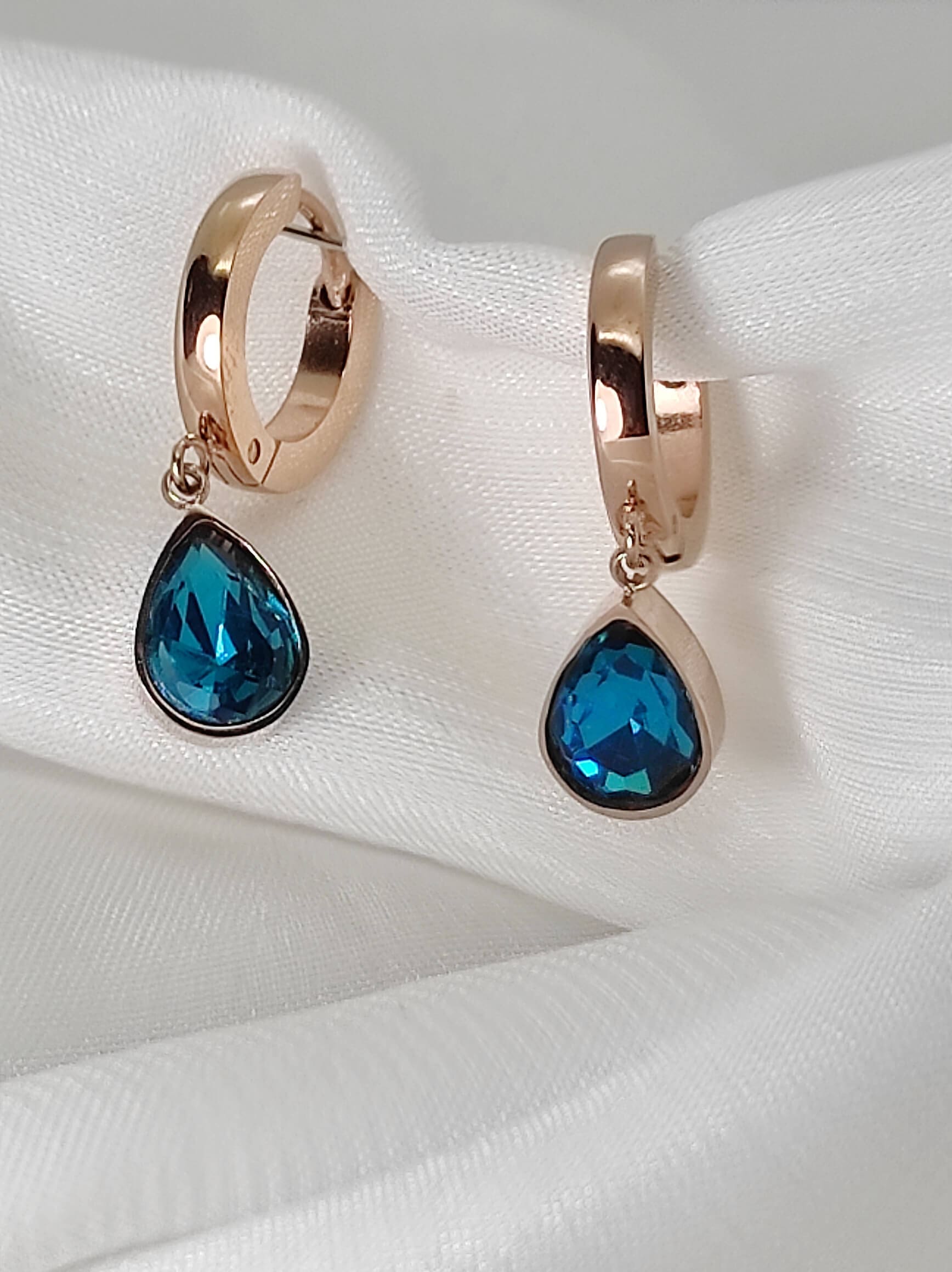 σκουλαρίκια με μπλε πέτρες zoya