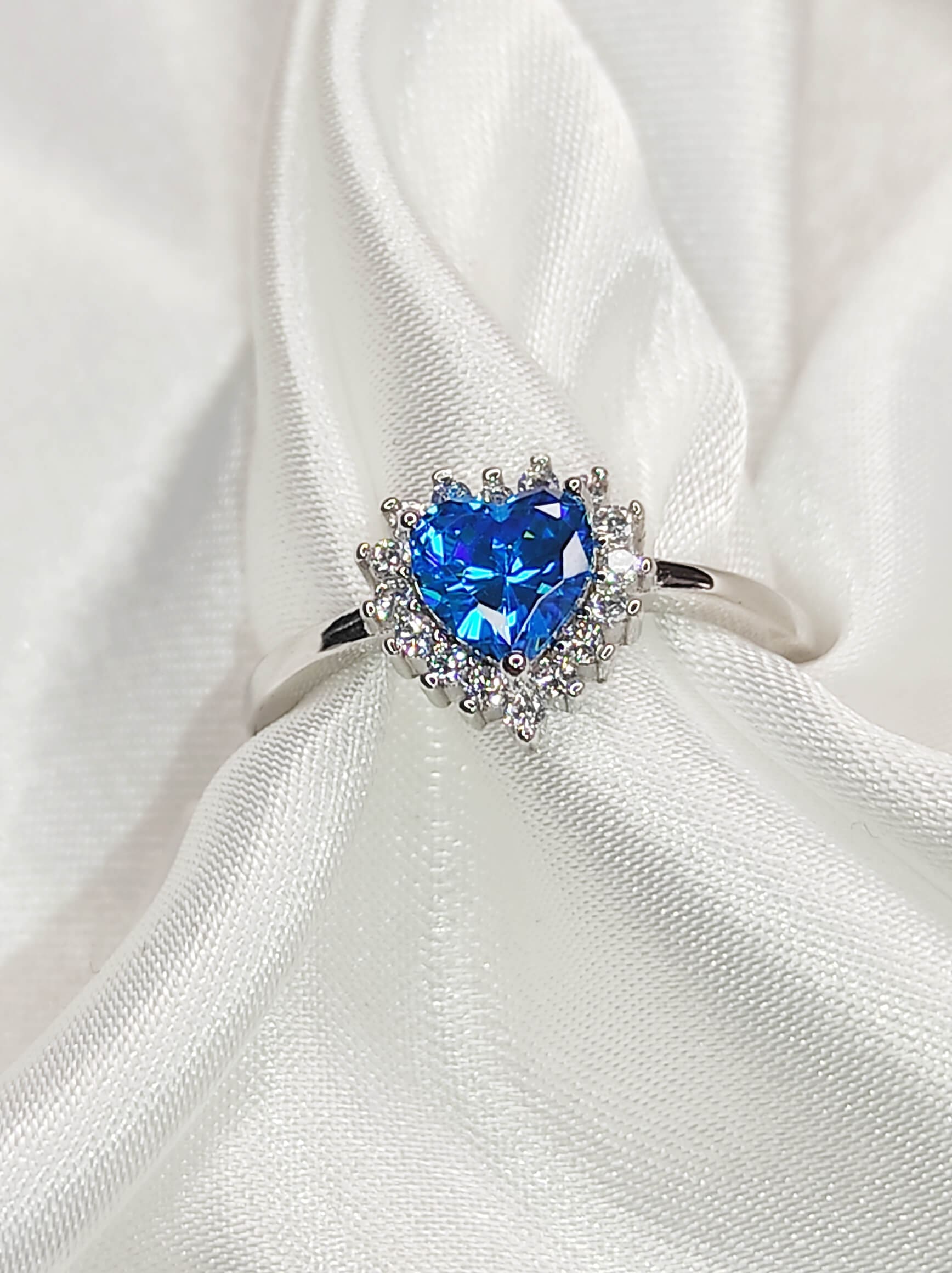 ασημένιο δαχτυλίδι με ζιργκόν inez μπλε