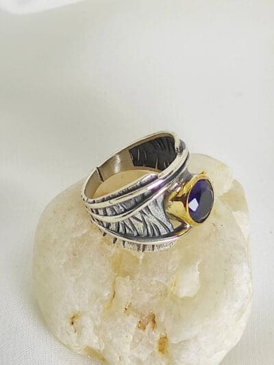 ασημένιο δαχτυλίδι με μπλε πέτρα beren